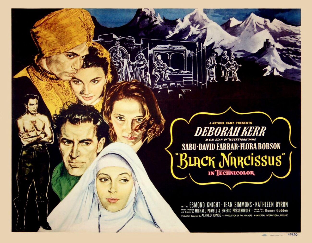 2AWAWYK 1947 , GREAT BRITAIN : The advertising poster for the movie BLACK NARCISSUS ( Narciso Nero ) by Michael Powell and Emeric Pressburger , from a novel b. Image shot 1947. Exact date unknown.